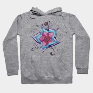 Watercolor Whimsy Flower Graphic Design Hoodie